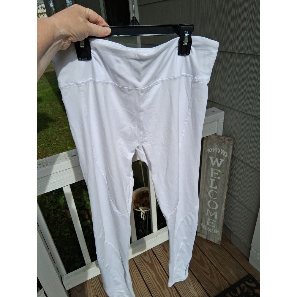 women's athletic leggings 1X Sweet B white reflection stripes jogging walking